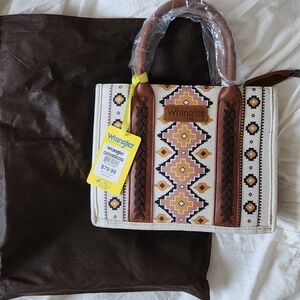 Wrangler Women's Geometric Patterned Bag - Brown and Cream